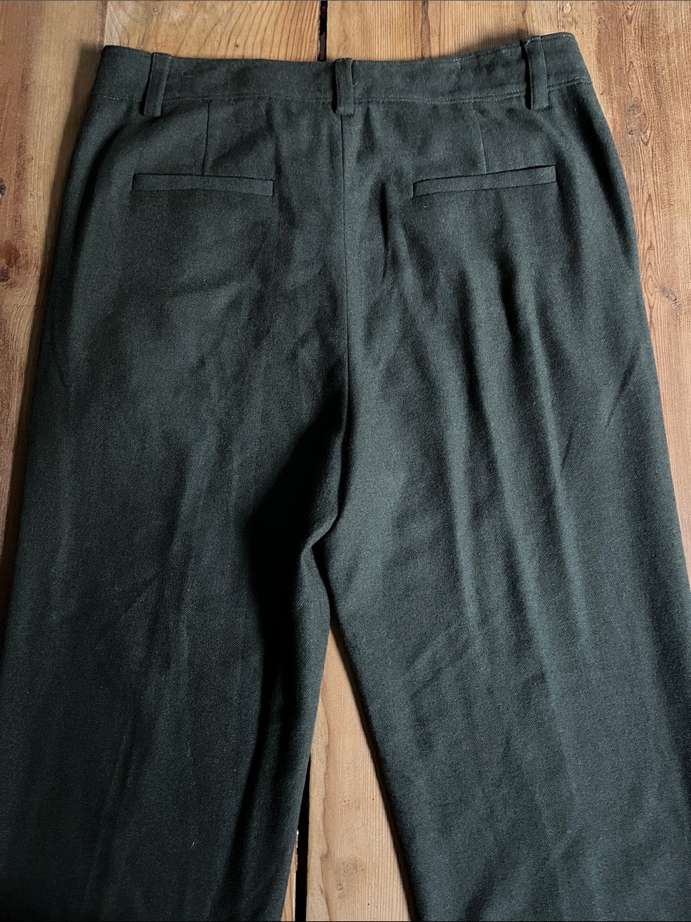 TIBI 8 Forest Green Wool Straight Leg Trousers - Picture 3 of 8